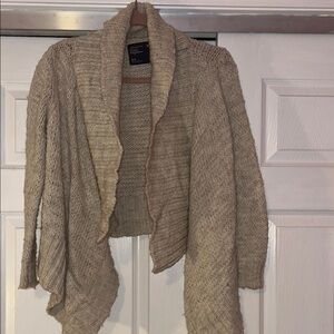 Cozy Beige Open-Front Sweater